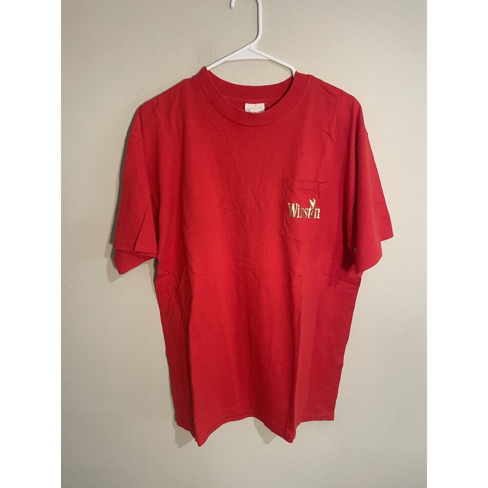 VTG 90s Winston Cigarette Promo Shirt Mens XL Pocket Eagle Red Single Stitch USA
